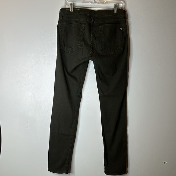 RAG & BONE JEANS SIZE 28 GREEN THE DRE JEANS AGED DARK OLIVE GREEN - Picture 2 of 7